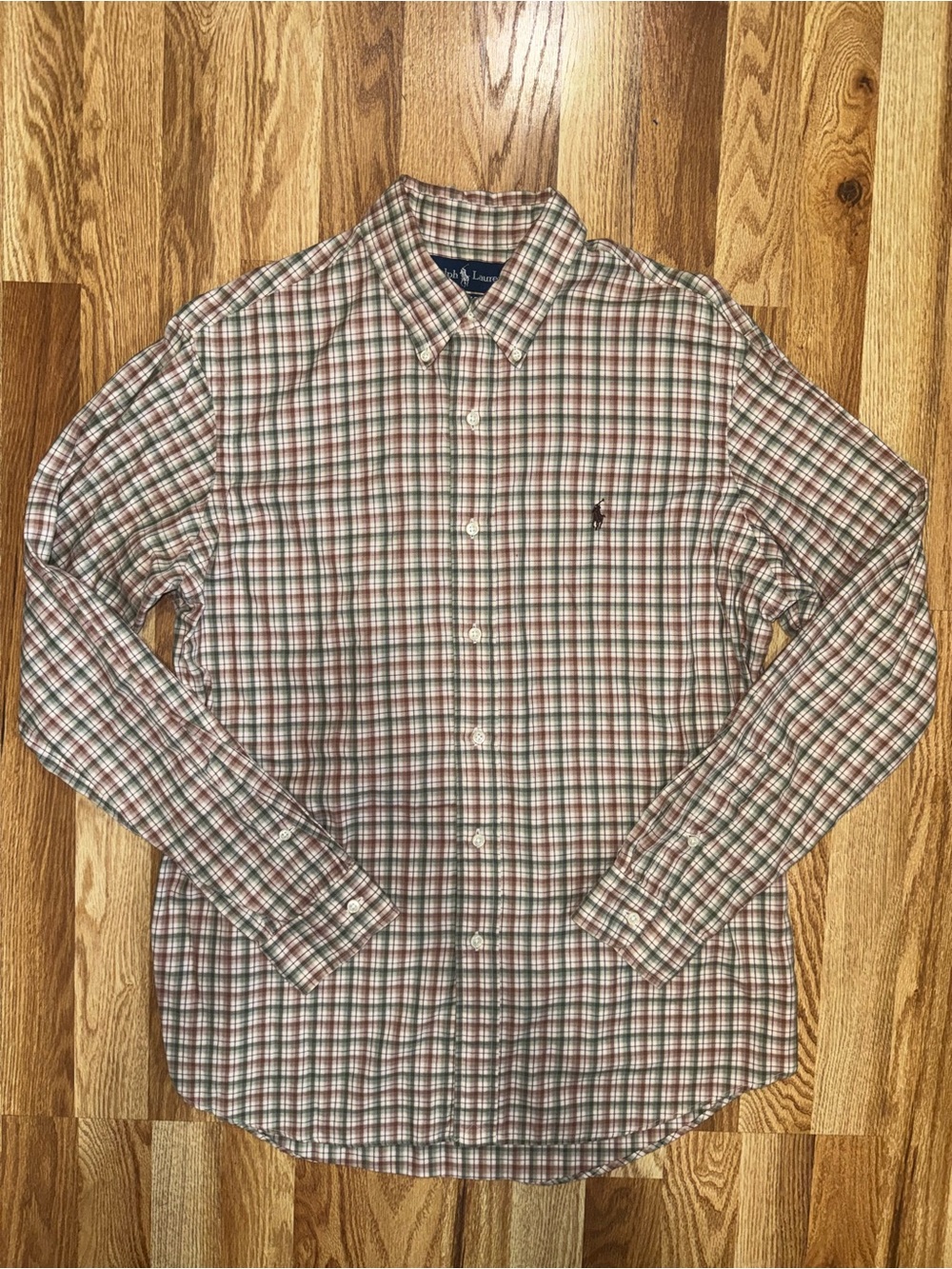Polo Ralph Lauren Red, Green & Cream Plaid Button-Down Shirt
